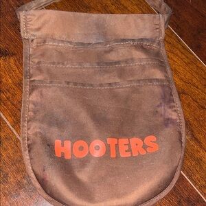 Hooters Brown Crossbody Pouch with Orange Logo
